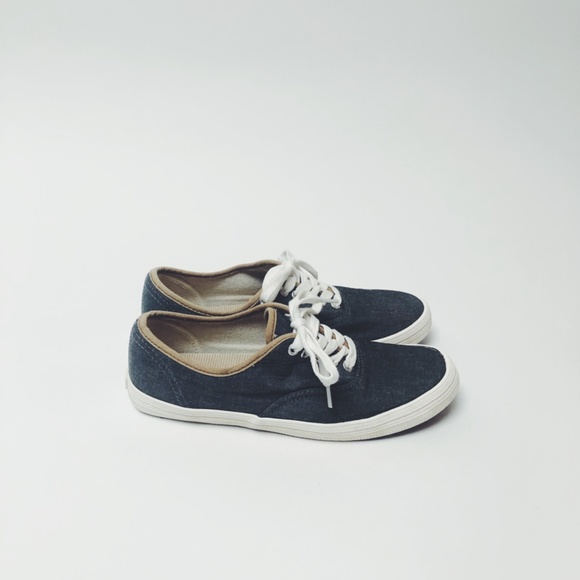 American Eagle Women's Blue Canvas Sneakers - Gently Worn - Size 6 - Picture 2 of 8